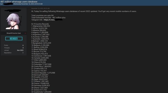 WhatsApp發(fā)生數(shù)據(jù)泄露